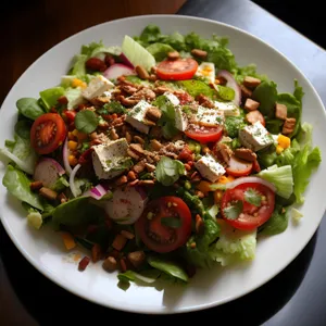 Fresh and Healthy Vegetable Salad with Gourmet Sauce