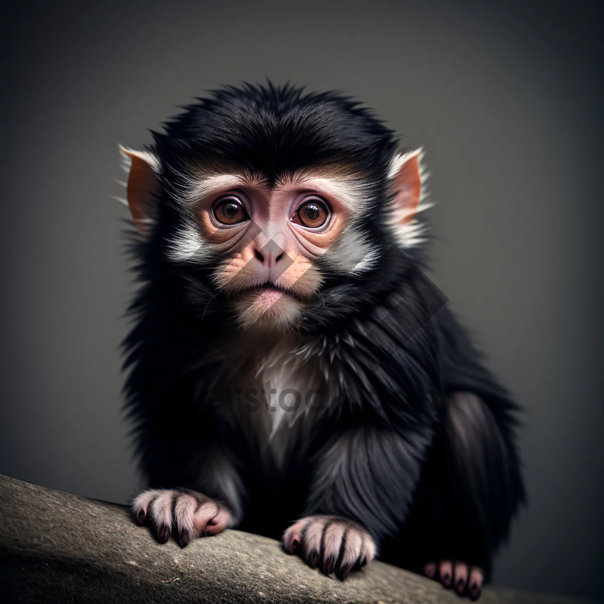 Picture of Cute Baby Monkey Portrait with Playful Expressions