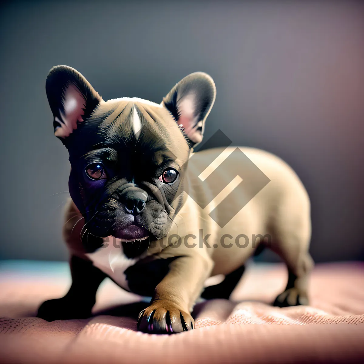 Picture of Endearing Bulldog Puppy with Delightful Wrinkles
