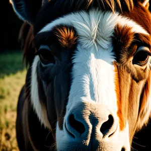 Majestic Zebra Grazing in Rural Meadow