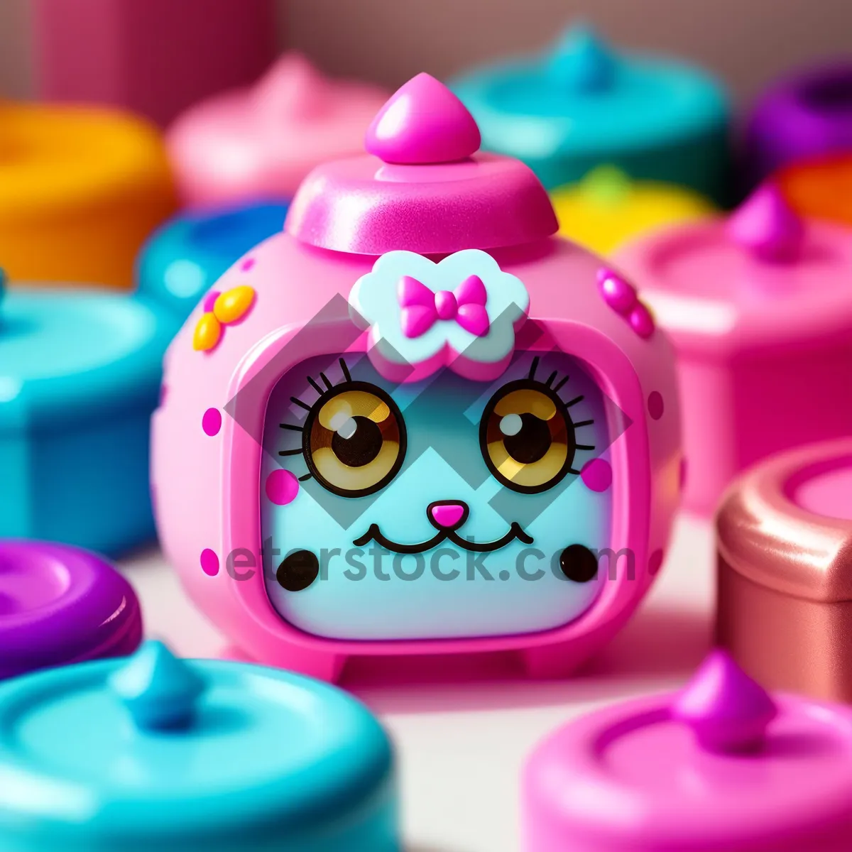 Picture of Colorful Piggy Joystick - Fun Toy Confetti