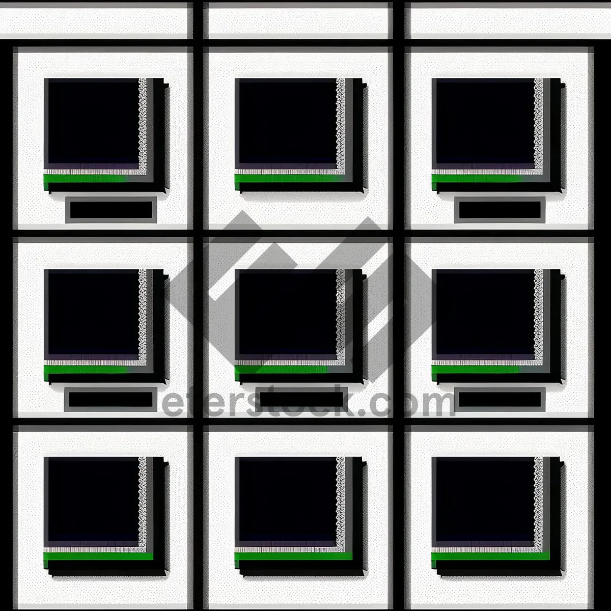 Picture of Web Frame Icon Set: Retro-Style Blank Design