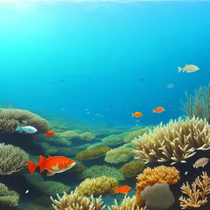 Colorful Underwater Coral Reef Life in Tropical Waters