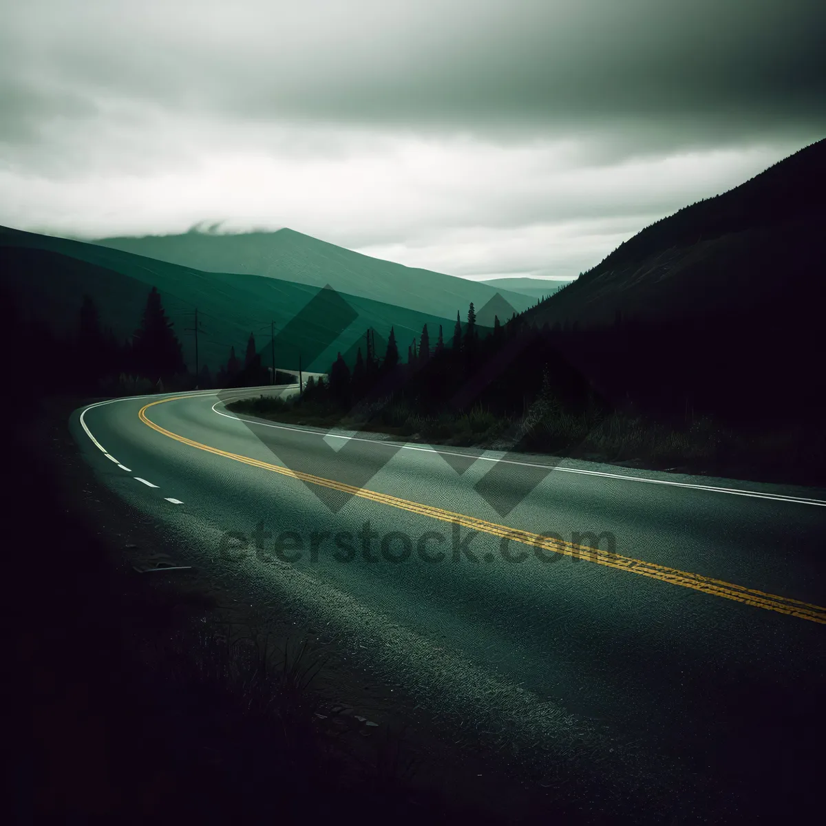 Picture of Cloudy Mountain Highway: Scenic Drive Through the Countryside