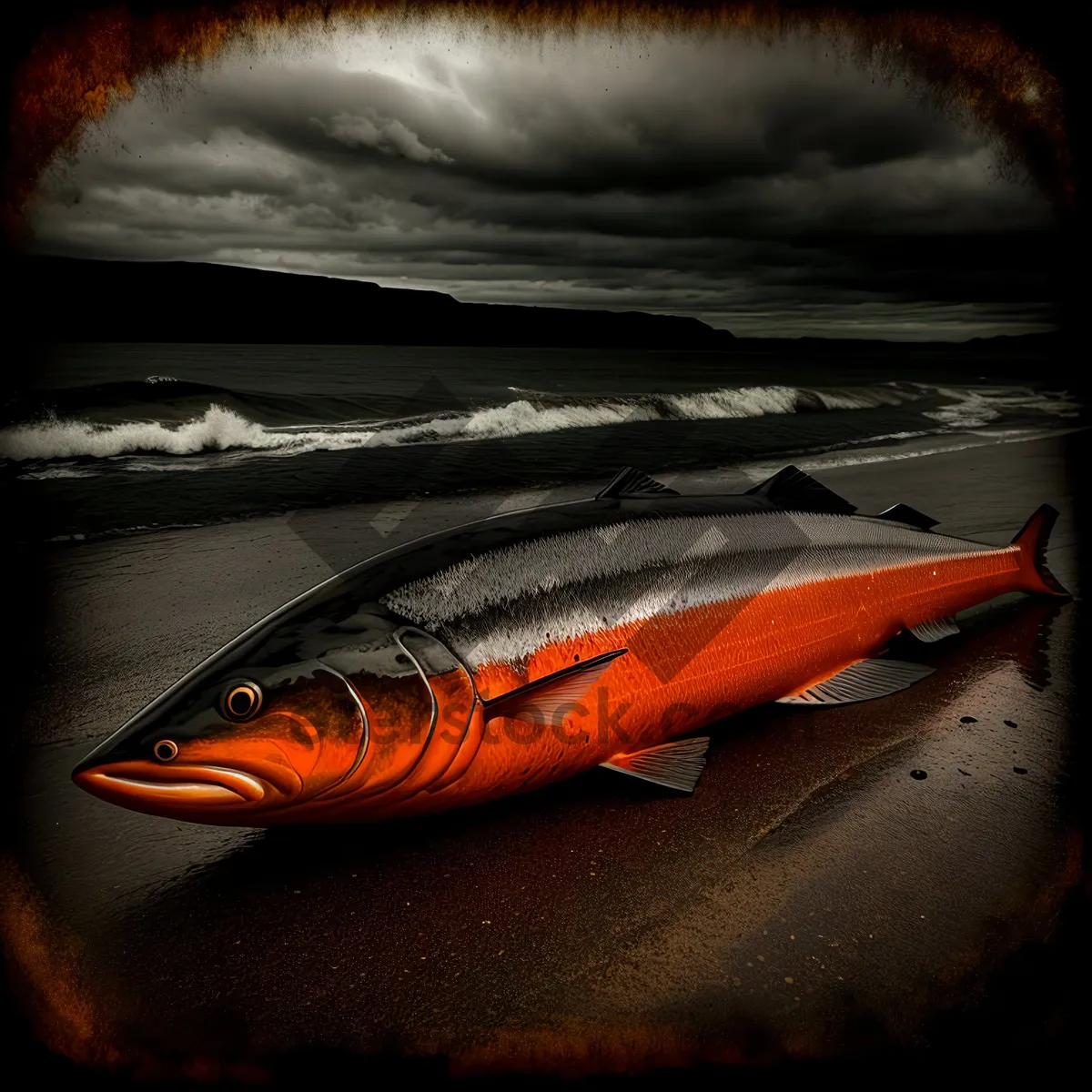 Picture of Fresh Seafood: Coho Salmon and Tuna Fish