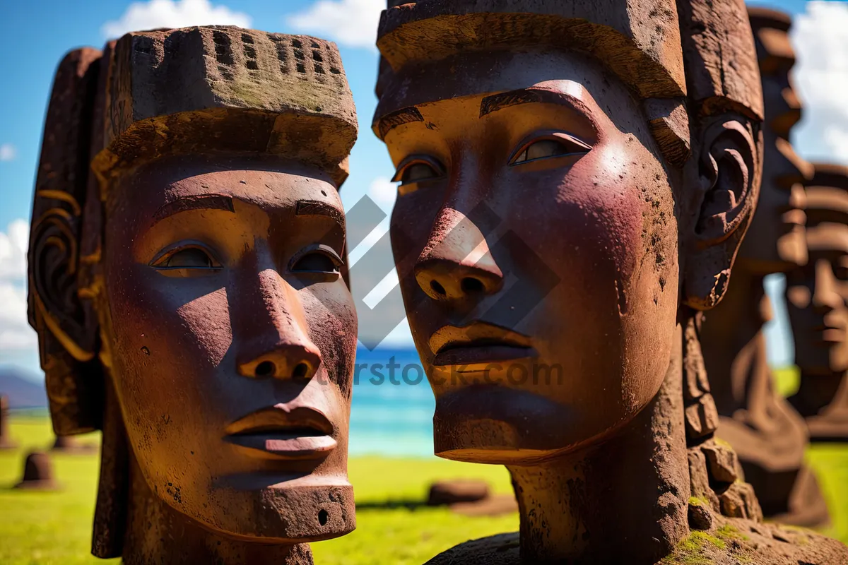 Picture of Carnival Mask Sculpture in Traditional Attire