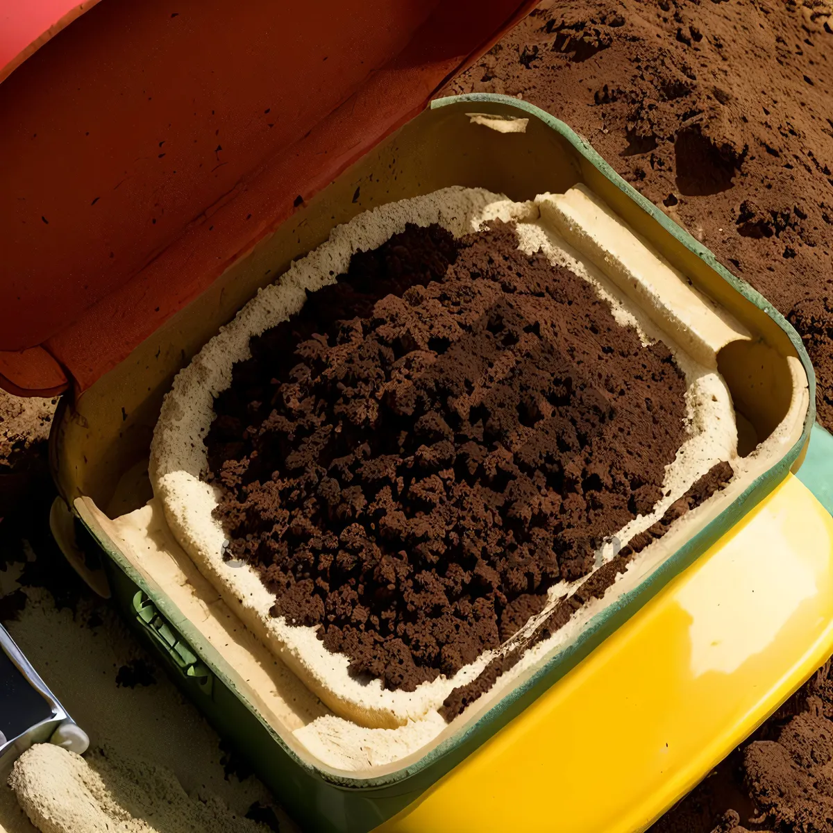 Picture of Delicious Chocolate Dessert in Brown Container