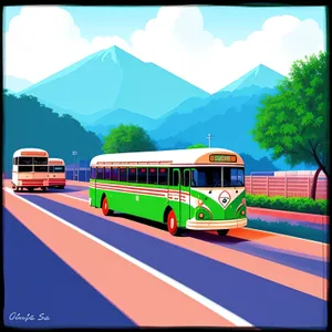 Urban Transit: City Bus on Road