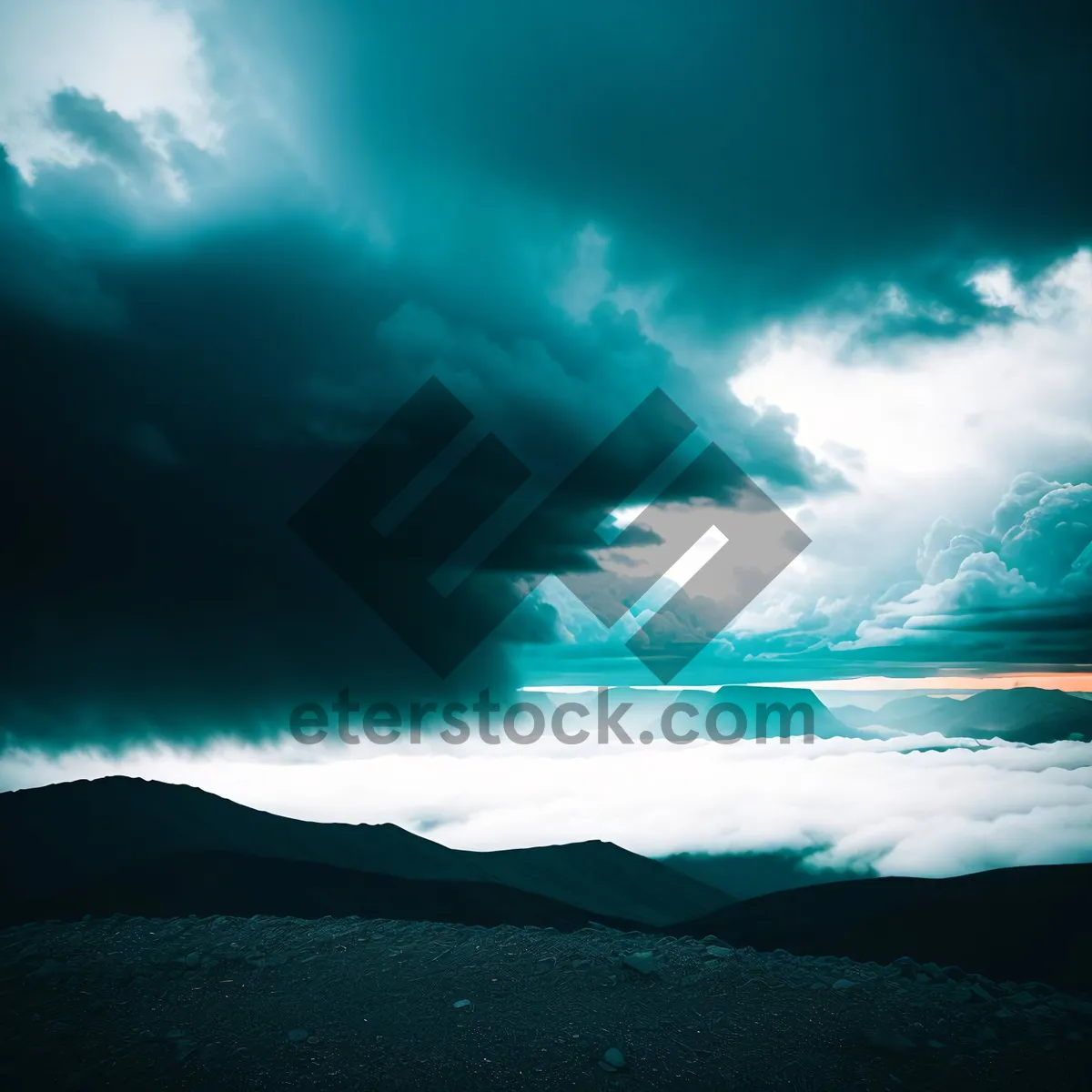 Picture of Vibrant Sunset over Sparkling Ocean Waters