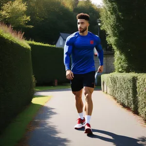 Active lifestyle: Man playing outdoor sports in summer.