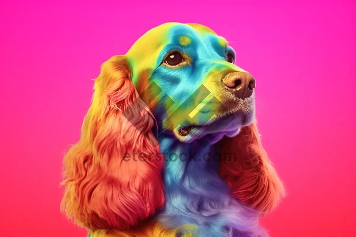 Picture of Cute Cocker Spaniel Puppy Portrait in Studio