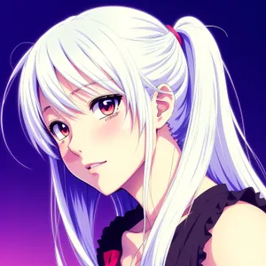 Sultry Moonlit Lady with Captivating Hairstyle