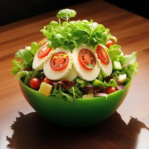 Fresh Gourmet Salad with Tomatoes and Cheese