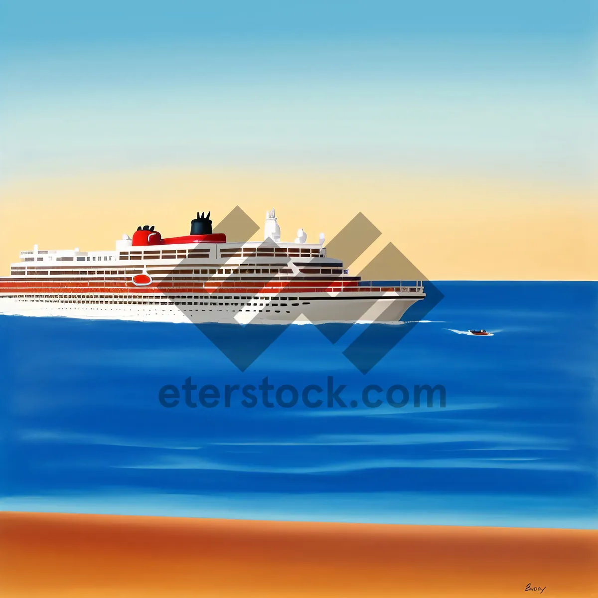 Picture of Luxury Ocean Liner on a Tropical Summer Cruise