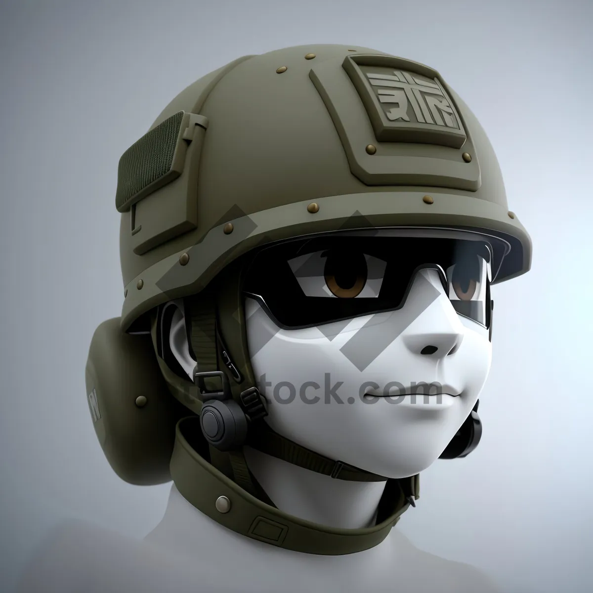 Picture of Safety Gear: Protective Football Helmet with Chin Strap