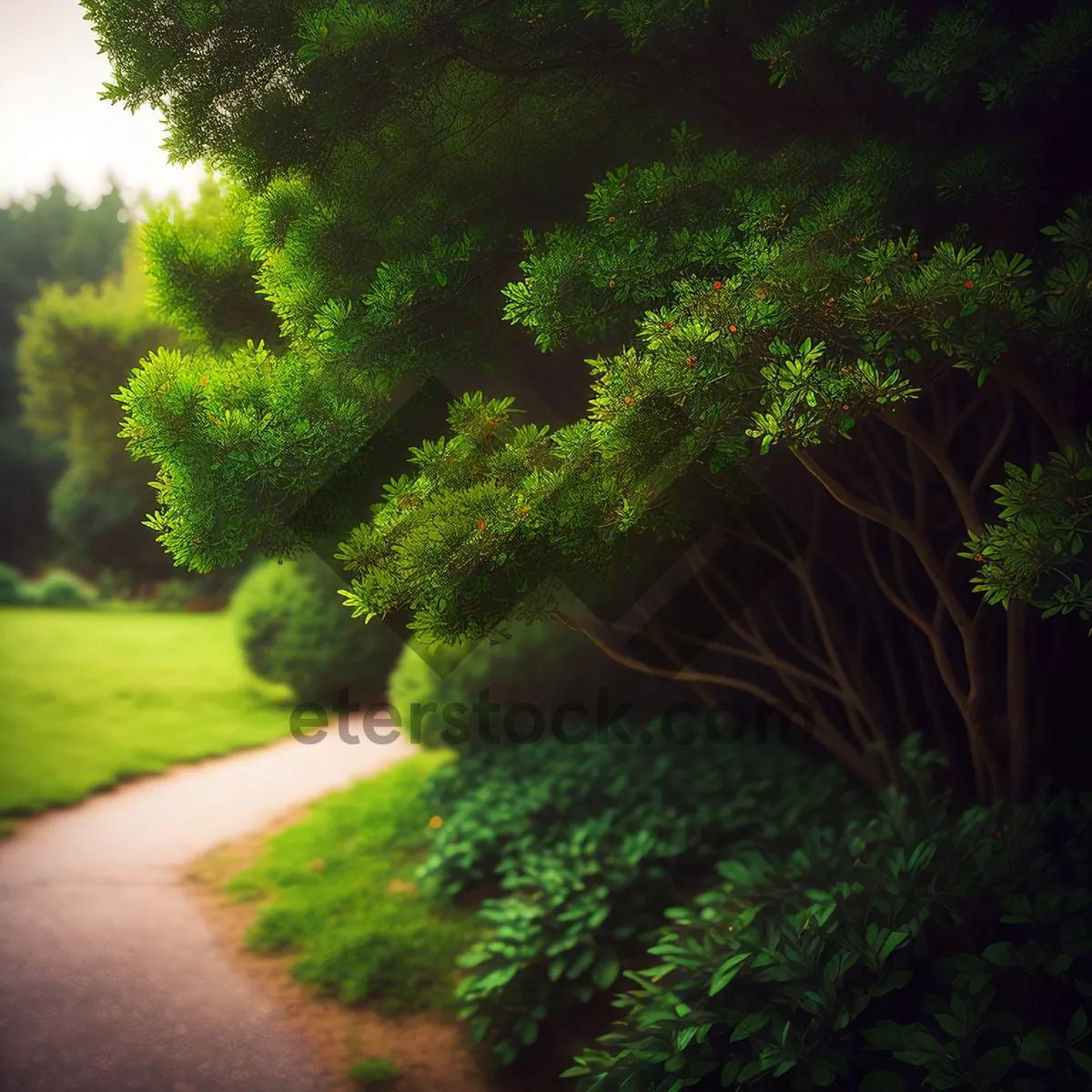 Picture of Lush Forest Landscape with Vascular Plants"
or 
"Vibrant Aquatic Plants in a Serene Natural Setting