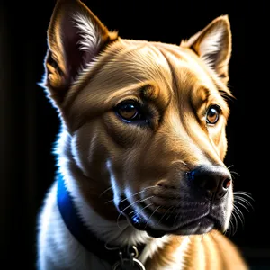 Adorable Brown Shepherd Dog with Leash