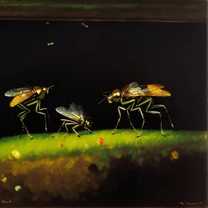 Close-up of Invertebrate Arthropod: Mosquito Fly Beetle
