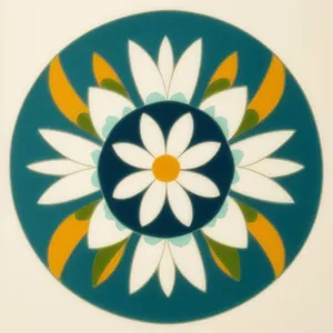 Healing Art Symbol Icon: Graphic Circle Design Button
