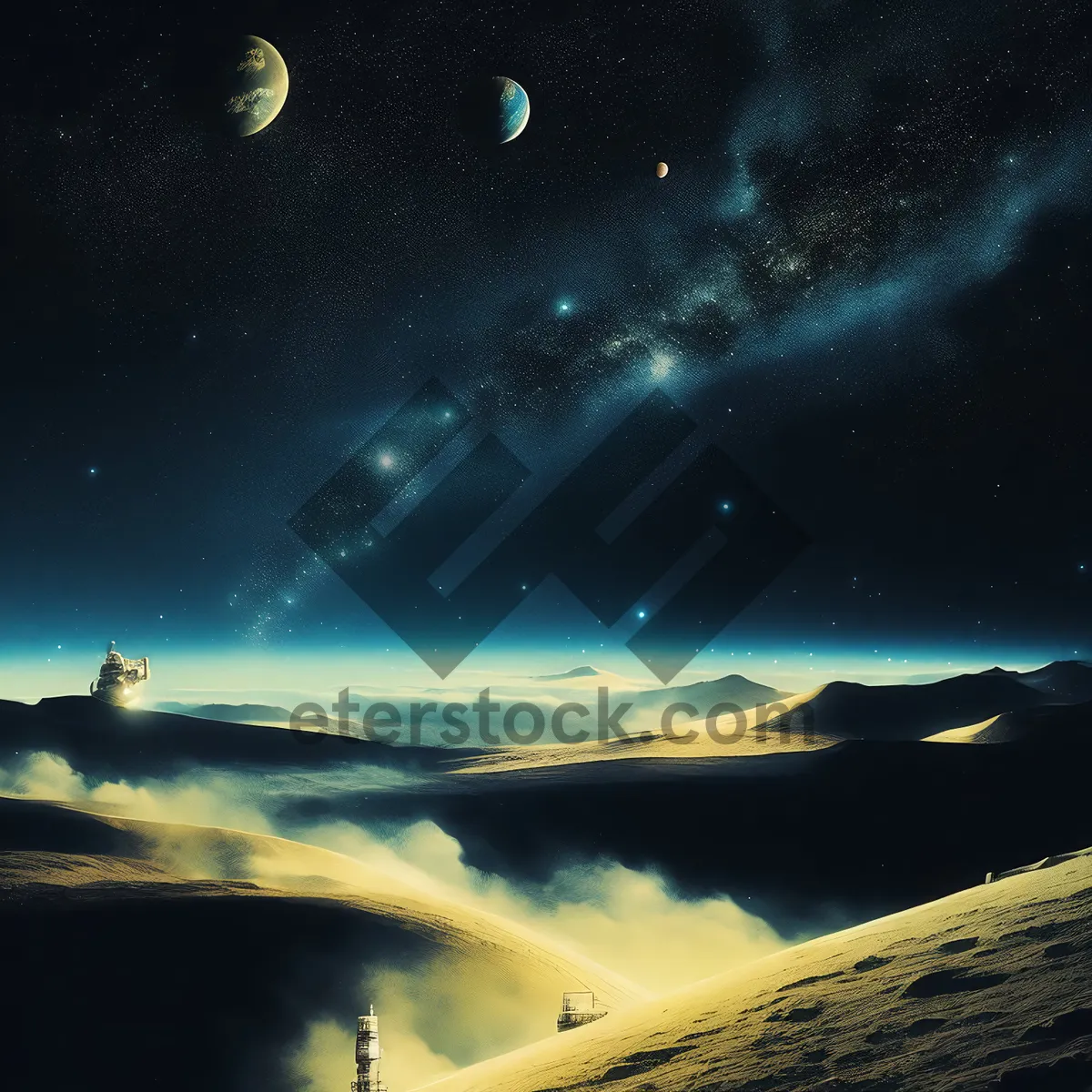 Picture of Space Galaxy Fantasy Night Sky with Stars.