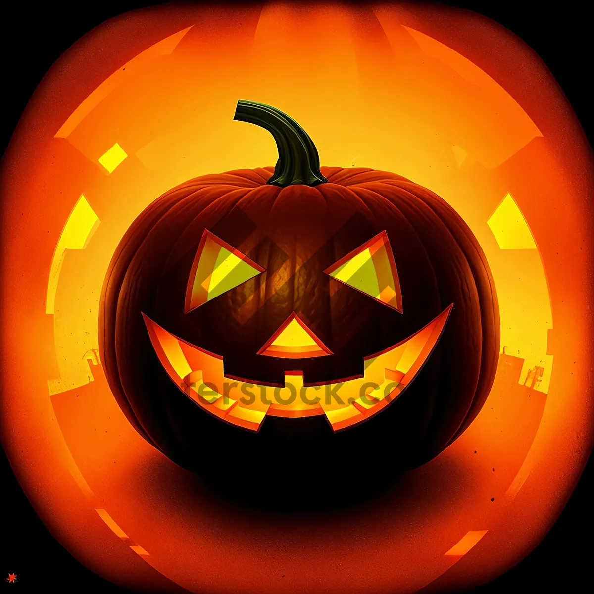 Picture of Flickering Fall Halloween Pumpkin Jack-O'-Lantern