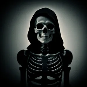 Male Skull Mask: Dark, Spooky Horror Image