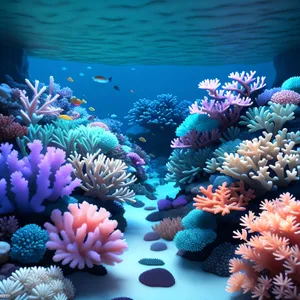 Vibrant Coral Reef Life Beneath Sunlit Waters