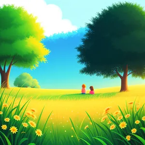 Sun-kissed Dandelion Meadow in a Vibrant Landscape