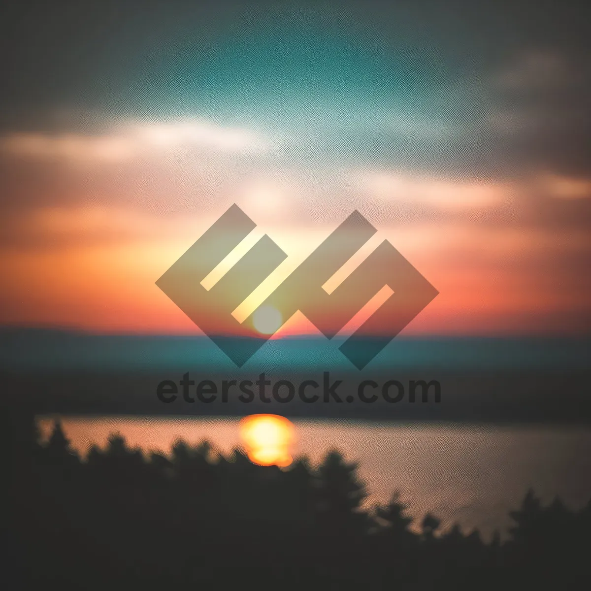 Picture of Orange Horizon over Serene Ocean