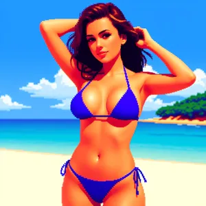 Summer Beach Babe in Stylish Bikini