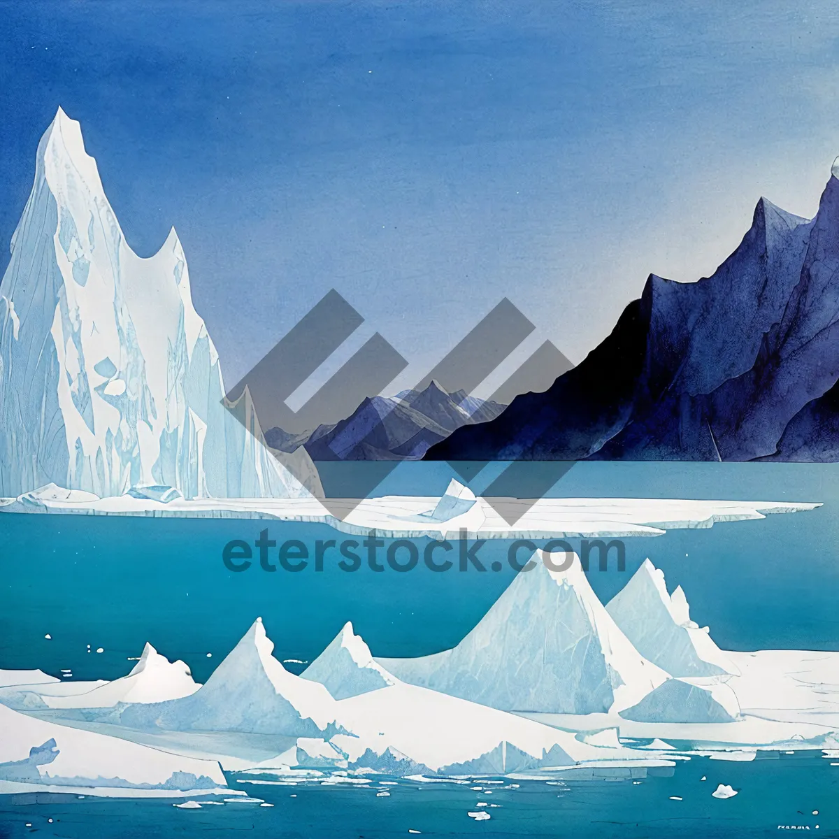 Picture of Majestic Arctic Glacier- Ice Cold Serenity.