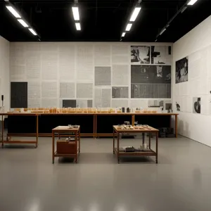 Modern Classroom with Stylish Furniture and Wooden Decor