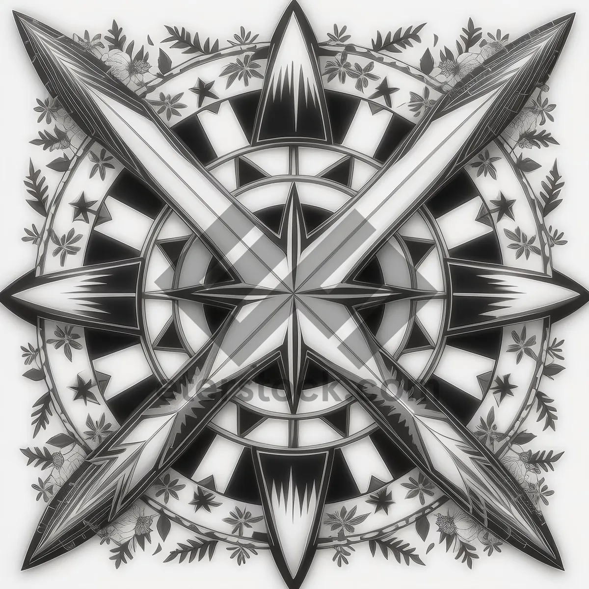 Picture of Decorative Heraldic Star Symbol in Intricate Tracery Design