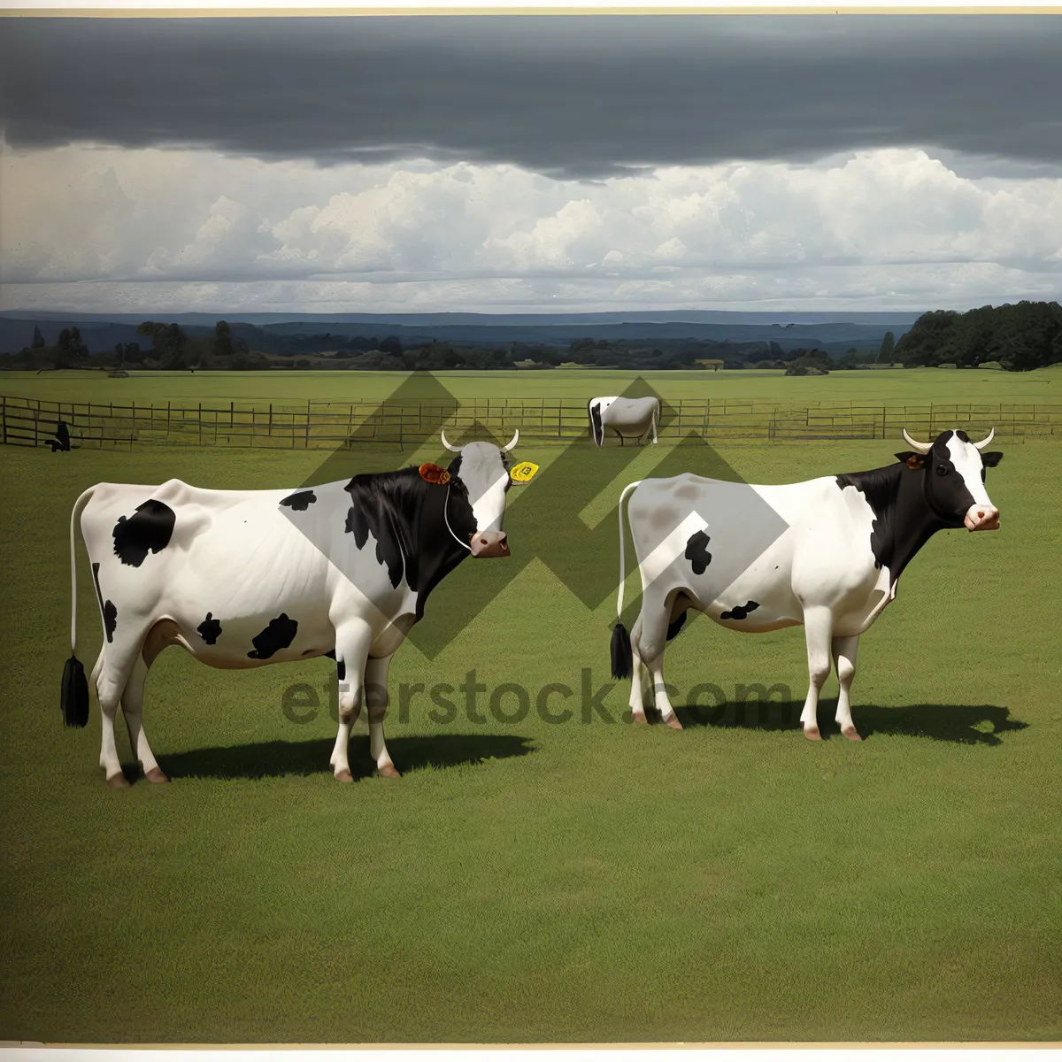 Picture of Idyllic Rural Meadow with Grazing Livestock