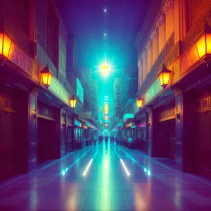 Nighttime Laser Spotlight with 3D Light Effects