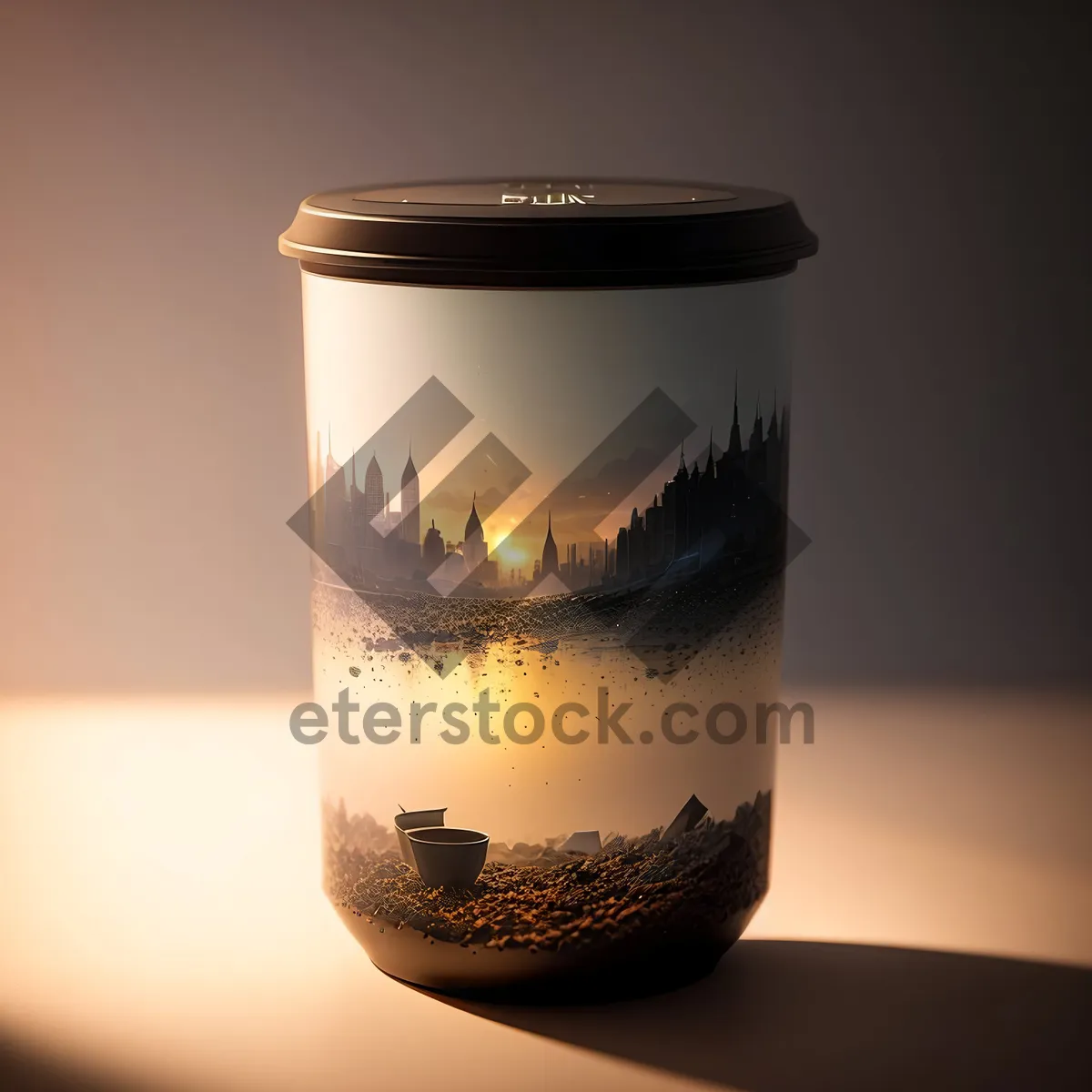 Picture of Delicious morning coffee in glass mug