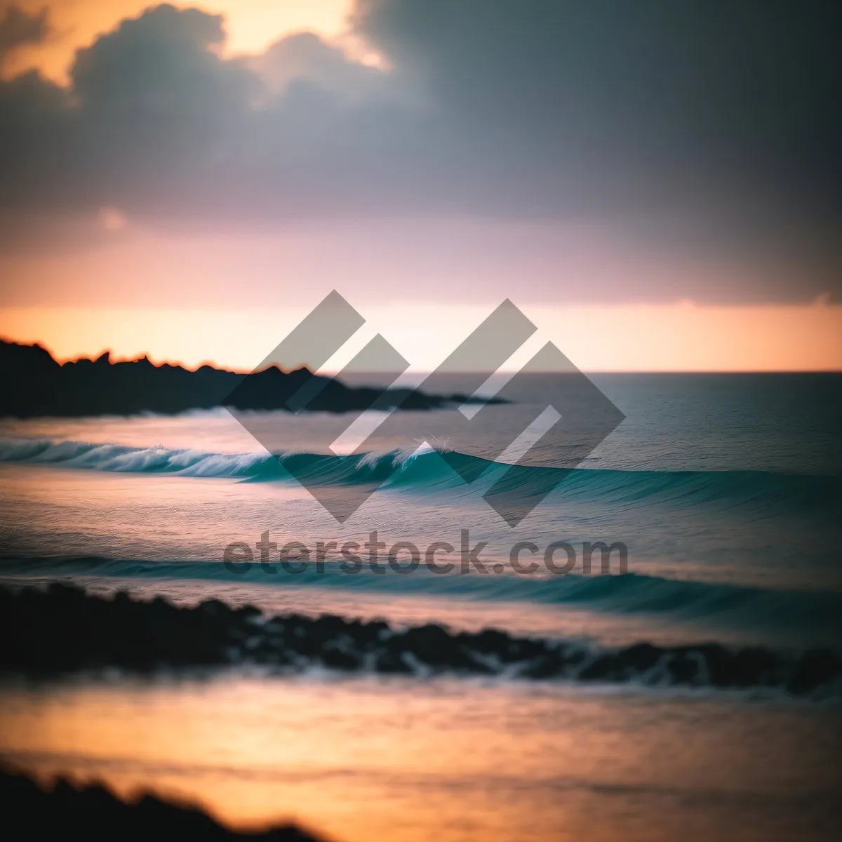 Picture of Golden Sunset over Tropical Beach