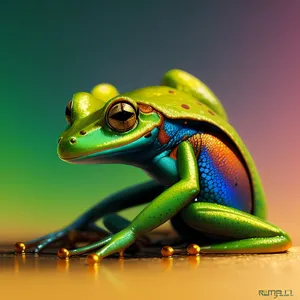 Vibrant-eyed Tree Frog: Wild Amphibian with Bulging Orange Eyes