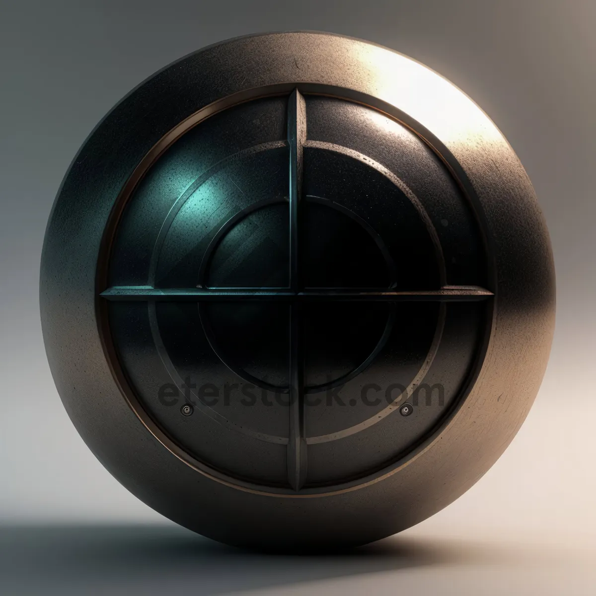 Picture of Shiny Digital Art Circle Button in 3D