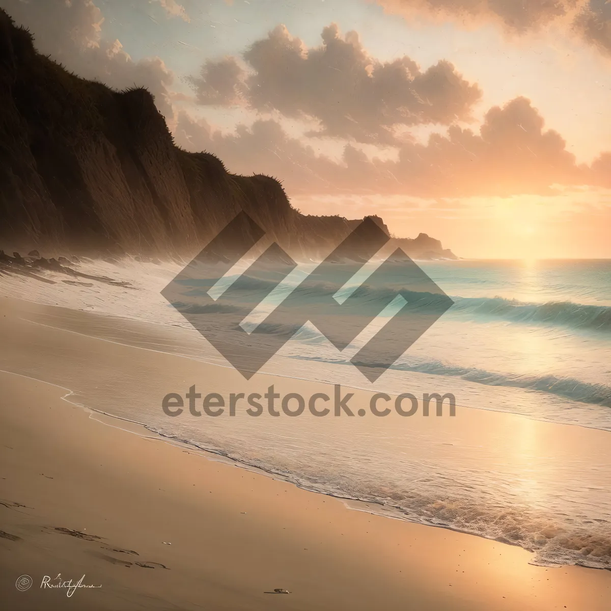 Picture of Serene Sunset Over Tropical Beach
