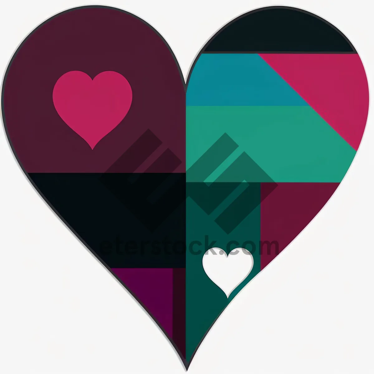 Picture of Valentine Heart Icon: Romantic Graphic Design Symbol