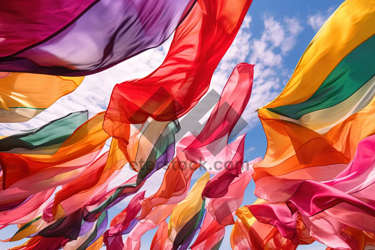 Picture of Happy person with parachute ready to rescue people.