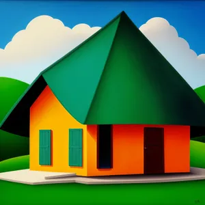 3D House Sign Design with Chimney