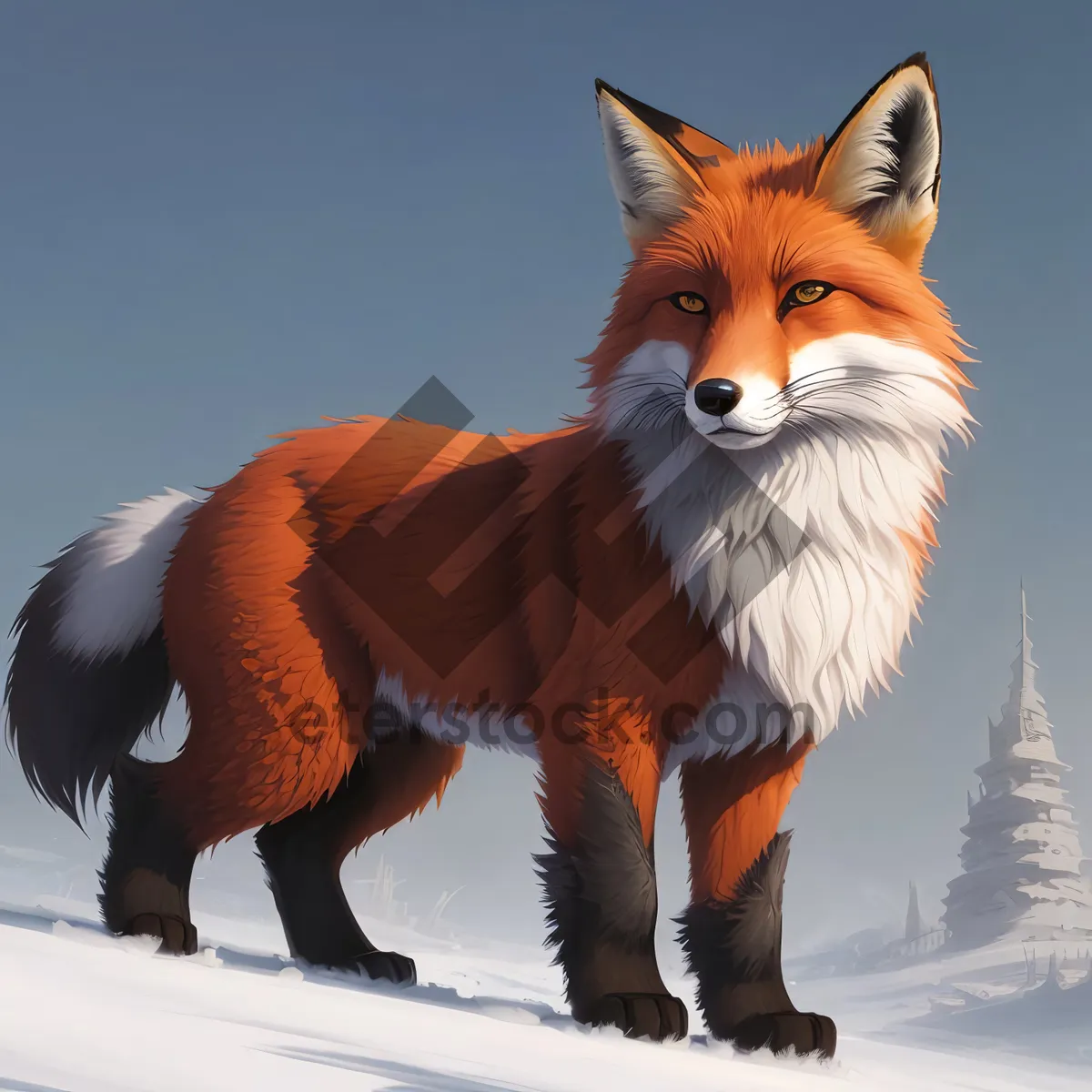 Picture of Adorable Red Fox: A Purebred Breed Portrait with Cute Whiskers.