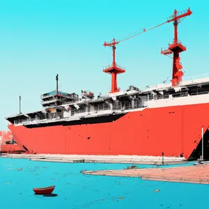 Maritime Cargo Vessel Loading at Harbor