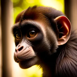 Playful Baby Orangutan in Jungle Canopy