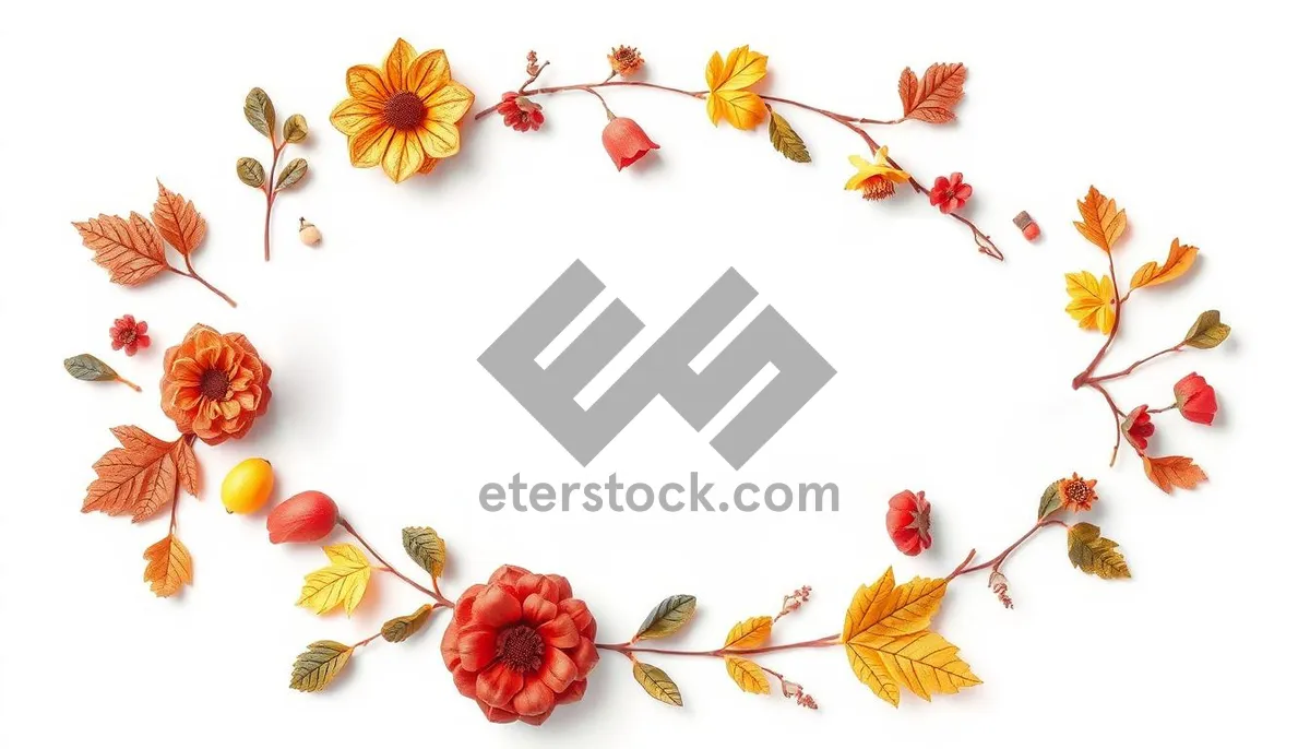 Picture of Floral pattern design with retro ornament and swirls.