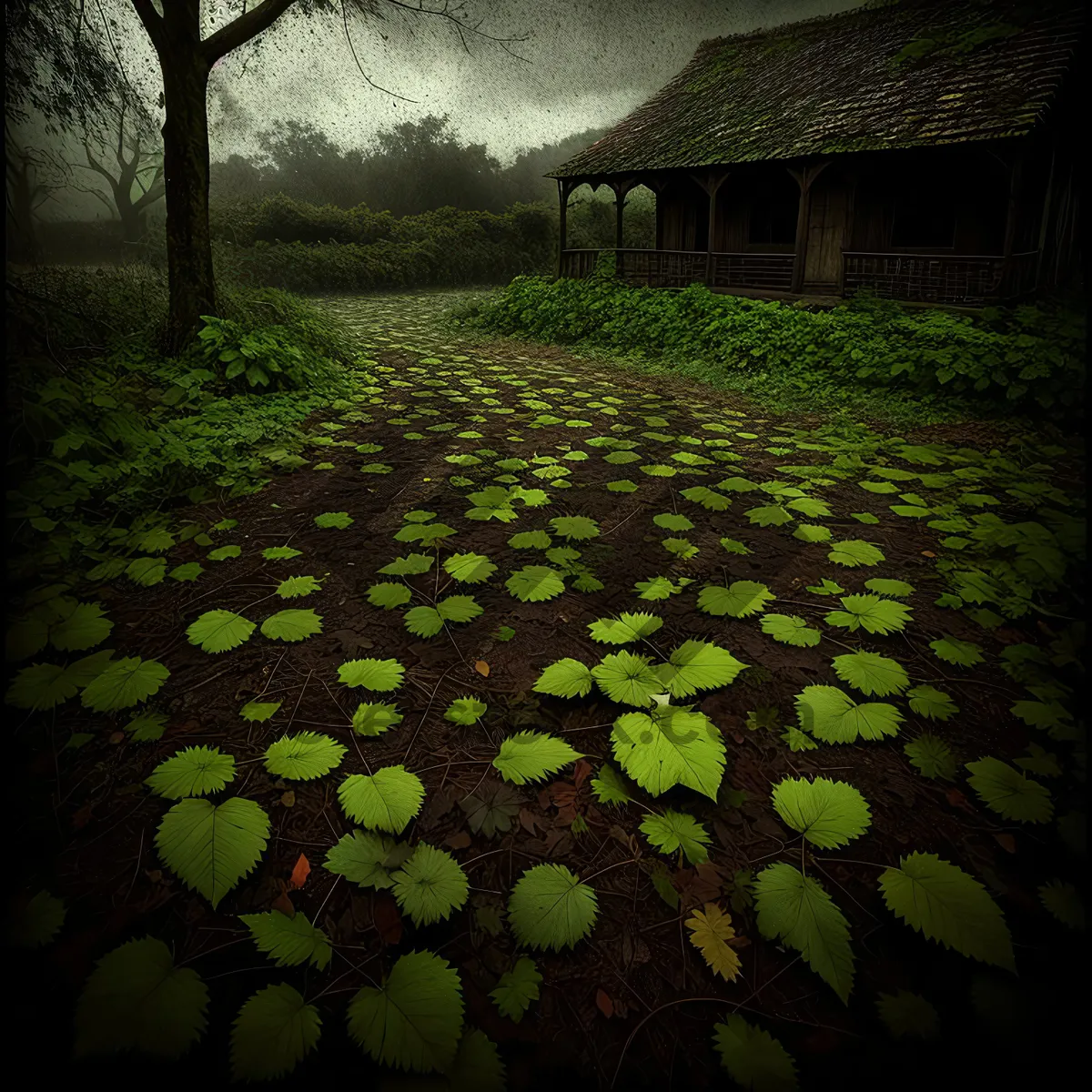 Picture of Vibrant Green Meadow Blanketed with Lush Duckweed