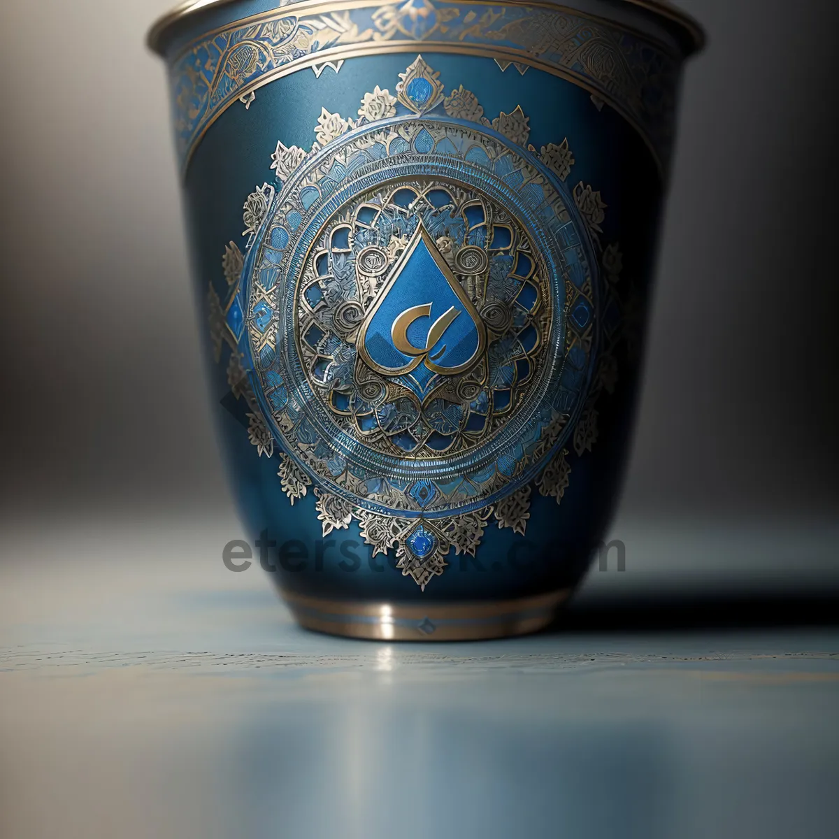 Picture of Earthenware Ceramic Cup - Majolica Glass Beverage Vessel