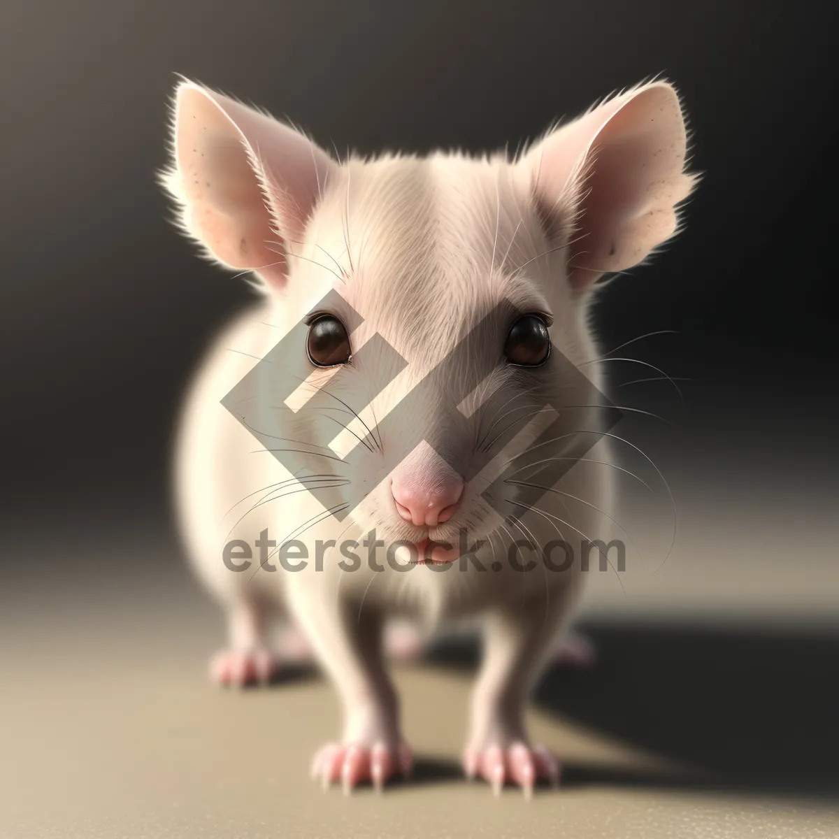 Picture of Fluffy Grey Bunny with Cute Whiskers